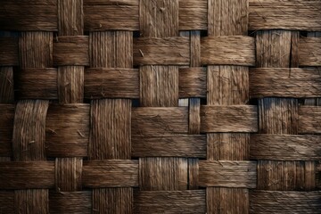 Earthy Rustic woven texture surface. Bamboo cloth. Generate Ai - obrazy, fototapety, plakaty