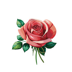 赤いバラの花のイラスト