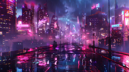 Abstract cybernetic city background