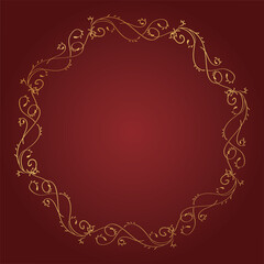 Retro border frame design, vector luxury pattern border decoration background