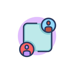 Partners interconnection thin line icon. Connection, cooperation, personnel outline sign. Teamwork and business concept. Vector illustration symbol element for web design and apps