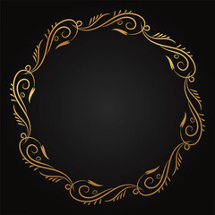 Retro border frame design, vector luxury pattern border decoration background
