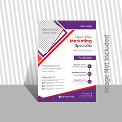 Corporate business flyer template design set with blue, orange, red and yellow color. marketing, business proposal, promotion, advertise, publication, cover page. new digital marketing flyer set.