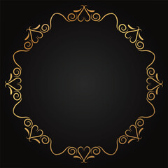 Retro border frame design, vector luxury pattern border decoration background