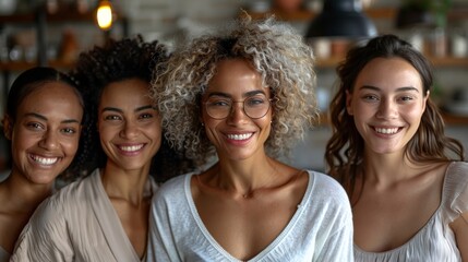 Fototapeta premium Four women smiling for the camera