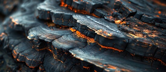 Detailed view of the texture and grains on a piece of wood, showcasing the natural patterns and colors.