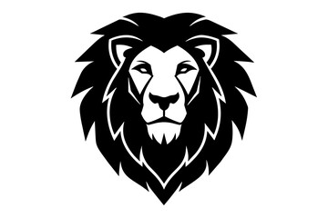 Lion Head Logo Icon Silhouette - vector illustration