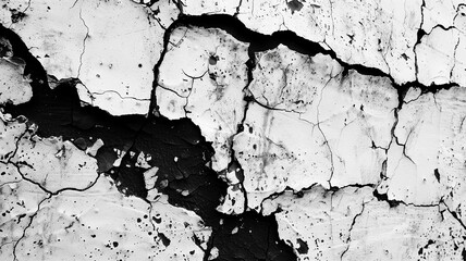 Cracked earth texture in monochrome