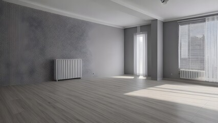 minimal room white color tone AI generative 