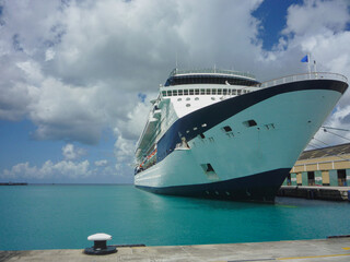 Modern luxury family cruiseship cruise ship liner Summit in Bridgetown, Barbados port of during...