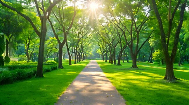 footpath in the beautifull green park