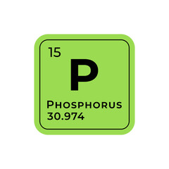 Phosphorus, chemical element of the periodic table graphic design