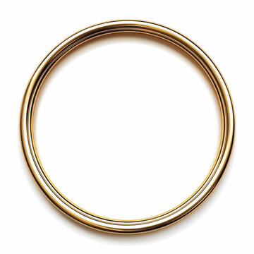 golden frame,  golden round frame, wedding ring, white background