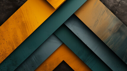 A series of yellow and blue stripes are arranged in a zigzag pattern. The stripes are of varying widths and the overall effect is a visually interesting and dynamic composition