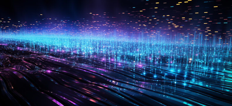 abstract blue background with binary code 