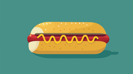 Flat design hot dog icon vector illustration flat c