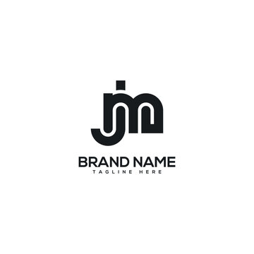 Alphabet monogram letter JM MJ logo design template, Initial vector symbol.