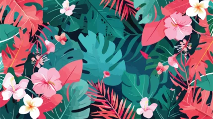 Fotobehang Floral vector spring card composition design tropic © Quintessa