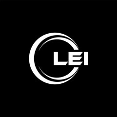 LEI letter logo design in illustration. Vector logo, calligraphy designs for logo, Poster, Invitation, etc.