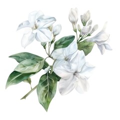 A single ethereal wild jasmine in watercolor clipart