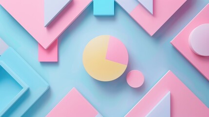 Abstract 3d pastel color geometric background 