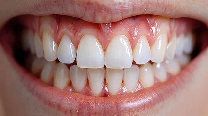 Fotobehang Close Up of a Persons Smile With White Teeth © easybanana