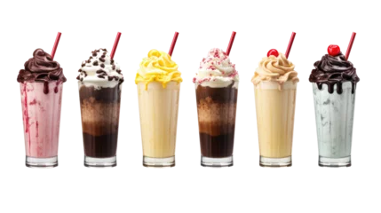 Fototapeten icecream milkshake on white isolated on clear png background and transparent background. food drink and dessert concept for cafe and restaurent, AI generative.   © Adisakdi