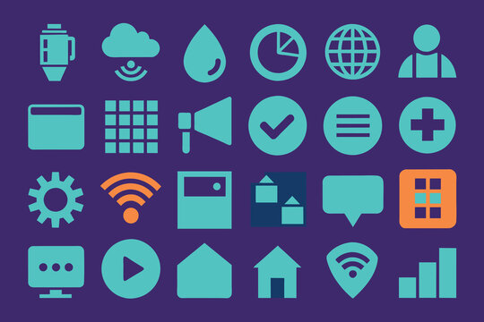 Set of Web Icons Vector on flat background