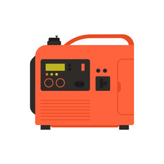 Mobile electric generator. Portable gasoline generator, industrial power generator cartoon vector illustration
