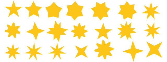 Fototapeta premium A set of light, star and flame icon illustrations with twinkle twinkle light effect.