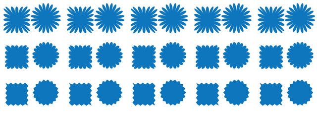 Star burst sticker vector set. Stars collection. Star icons. Starburst flower sale badge. Star blank label, stickers emblem. Shine symbol illustration. Sun ray frames, quality signs, sale icon