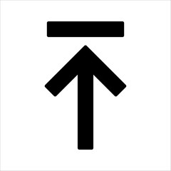 Up arrow vector icon. on a white background.