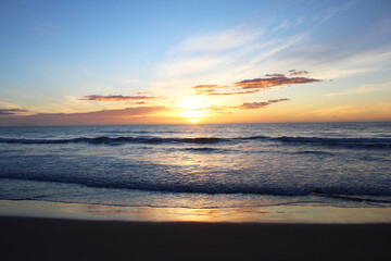 natural background beautiful sunrise over the sea,