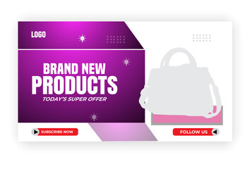 Brand product Youtube vedio thumbnail and music playlist post design sale banner template