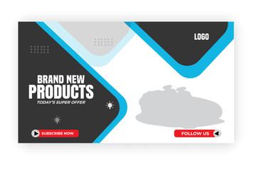 Brand product Youtube vedio thumbnail and music playlist post design sale banner template