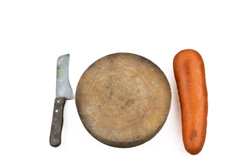 Empty cutting board in white background