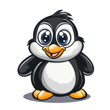 Cute penguin cartoon isolated on a white background vector illustration