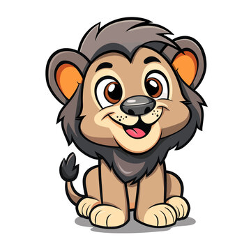 Lion character cartoon on a white background vector illustration.