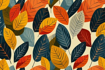 Fototapeta na wymiar Tropical Leaf Patterns on an Abstract Background
