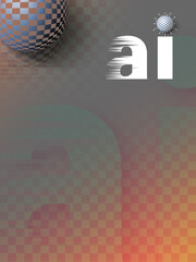 Artificial intelligence digital background in different colors with the initial of artificial...