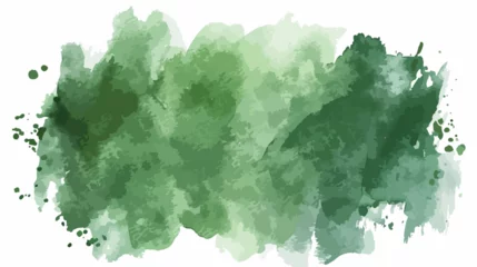 Zelfklevend Fotobehang Hand drawn green watercolor abstract paint texture. © Quintessa