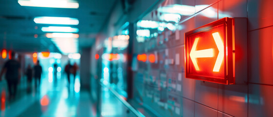 Emergency evacuation plan displayed at a strategic location