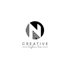 Creative unique letter N initial based stylish symbolic logo design