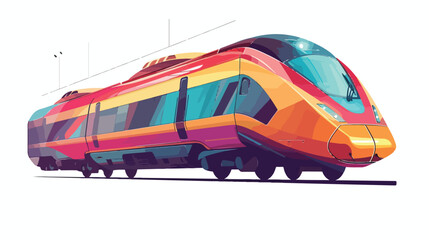 High speed train flat cartoon vactor illustration i