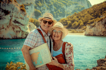 couple senior travel for concept pension and retirement 