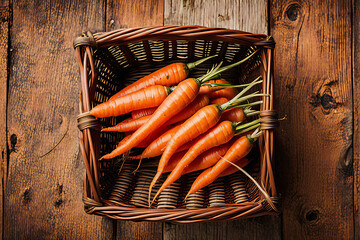 Carrots are in the basket