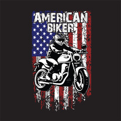 American Biker - t shirt design vector