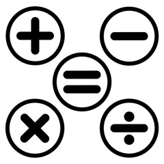 Collection of mathematical calculation symbols icons