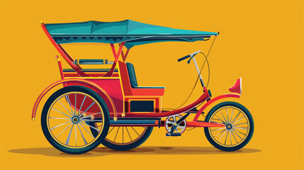 Fototapeta na wymiar Indian rickshaw cycle vector illustration flat cartoon