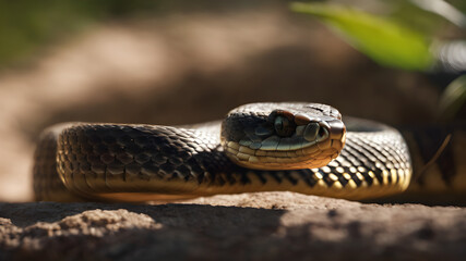 Obraz premium snake in the rock